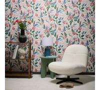 A.S. Creation Papier peint intissé 790625 – fleurs et feuilles blanc/vert/rose/bleu – 10,05x0,53 m