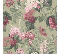 Papier peint floral Misaki Vert sauge / Rose Belgravia 2321