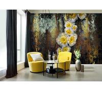 Papier Peint Floral Pour Chambre Salon Fresque Murale Serafina Fleurs Abstraites