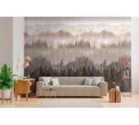 Papier Peint Forêt enBrun et Beige Papier Peint Scandinave 1,59 m x 2,80 m