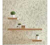 Papier Peint Forêt et Feuilles Aurora M1-No.350 Vert Argent Papier Peint Nature