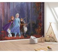 Papier Peint Géant Disney Frozen Chambre Fille Violet Bleu Elsa Anna Olaf