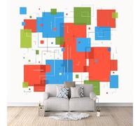 Papier Peint Géométrie Abstraite 150x105 cm Papier Peint Panoramique Effet 3D, Peinture Murale intissé Grande Art, pour Moderne Salon Chambre TV Fond