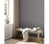 Papier Peint Géométrique Avec Motif Graphique 3D Mat - Gris