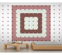 Papier peint géométrique carré style pixel mural géométrique rétro minimaliste abstrait papier peint à motif régulier pour salon, chambre à coucher, ne se décolle pas et ne colle pas, 250 x 175 cm