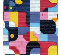 Papier peint Géométrique Coloré épais mat 44x500 cm à décoller et à coller Mur De Briques Peint papier de contact autocollant en plastique avec dos adhésif couverture de plan de travail table