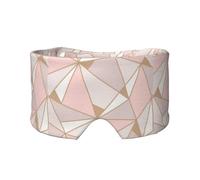 Papier peint géométrique or rose,Masque pour les yeux bloquant la lumière Cache-yeux et cache-oreilles pour le sommeil