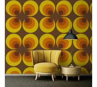 Papier Peint Géométrique Rétro Cercles AS Creation 701312 Jaune/Orange/Marron
