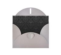 Papier peint gothique avec impression tête de mort, boucle d'amour, papier perlé en vrac avec enveloppes, cartes de vœux, 10,2 x 15,2 cm