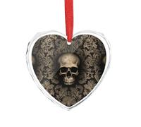 Papier peint gothique en forme de tête de mort en cristal transparent - Pendentif romantique en forme de cœur - Décoration à suspendre pour maison, fenêtre, voiture, fête de mariage