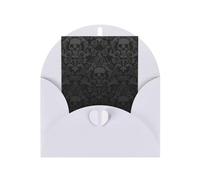 Papier peint gothique imprimé crâne vacances amour boucle papier nacré enveloppes de vœux verticales pensant à vous cartes 15,2 x 10,2 cm