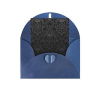 Papier peint gothique imprimé crâne vacances amour boucle papier nacré enveloppes de vœux verticales pensant à vous cartes 15,2 x 10,2 cm