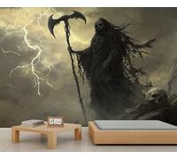 Papier peint gothique - Papier peint autocollant pour salon, chambre à coucher, paysage fantastique, grande décoration murale - Thème d'Halloween