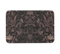 Papier peint gothique pour murs, motif tête de mort, damassé, diatomée, tapis de bain absorbant l'humidité et la saleté, paillasson avec dos en caoutchouc antidérapant, tapis de sol adapté sous la