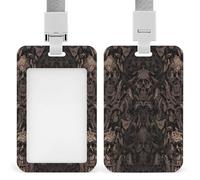 Papier peint gothique pour murs - Porte-badge en plastique imperméable avec lanière verticale - Pochette de protection transparente pour fenêtre - Badges de travail pour homme et femme