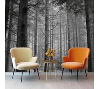 Papier Peint Gris foncé Panoramique 3D Mystérieux Forêt Pins Murale Salon Chambre à Coucher Maison Décoration Intérieure 200 x 140 cm pour Salon Chambre Poster Geant Mural Personnalisé