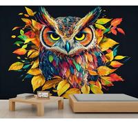 Papier peint hibou mystérieux, papier peint tribus du sud-ouest pour salon, chambre à coucher, arrière-plan TV, décoration de bureau - 150 x 100 cm