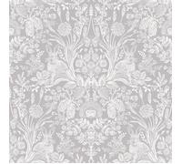 Holden Decor Harlen Papier peint damassé Arbres Fleurs Hérissons Feuilles Lapins