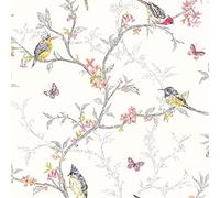 Phoebe Des oiseaux Papier Peint - blanc - 98080