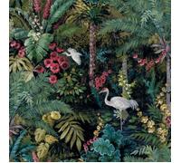 Papier Peint Outside In Jungle Paradise - Oiseaux/Floral/Feuilles - Noir/Multi - Holden 13181