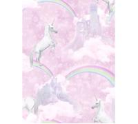 Papier peint - Holden - Licornes - Rose - 10m x 53cm - Lavable