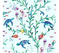 Papier peint - HOLDEN - Under the Sea - Turquoise - 10m x 53cm - Motif Animaux