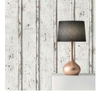 Papier Peint Imitation bois Vittoria M1-No.899 Blanc Crème Papier Peint Vintage