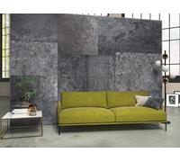 Papier Peint Imitation Marbre Ambre Décor Mural Premium 368x248cm Gris Noir