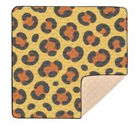 Papier peint imprimé léopard pour enfants, tapis de jeu rembourré doux pour le sol, tapis de frappe confortable pour bébés, nourrissons et tout-petits, 127 x 127 cm