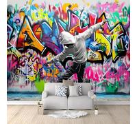 Papier peint intissé 200 x 140 cm Mural Violet et Blanc Tapisserie Photo Peinture Murale Graffiti Décoration Convient pour la décoration du salon et de la chambre