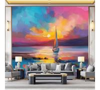 Papier peint intissé 300 x 210 cm Poster Tableaux Impressionnisme, voiliers, paysages marins Panoramique Photo Trompe l'oeil Tableaux MurauxTapisserie Photo Décoration Murale Couleur