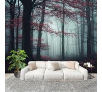 Papier Peint Intissé 3D Panoramique 200x140 cm Paysage De Brouillard Matinal Sombre Papier Peint Photo Fresque Murale Décoration Murale Personnalisée, Gris Résistant à la Poussière, Poster Mural