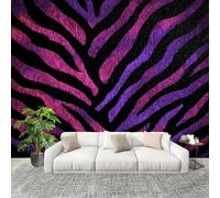 Papier Peint Intissé 3D Panoramique 250x175 cm LéOpard ZèBre RéSumé Papier Peint Photo Fresque Murale Décoration Murale Personnalisée, Violet Résistant à la Poussière, Poster Mural