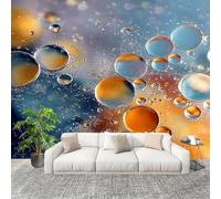 Papier Peint Intissé 3D Panoramique 250x175 cm Motif à Bulles Hd Papier Peint Photo Fresque Murale Décoration Murale Personnalisée, Bleu Résistant à la Poussière, Poster Mural