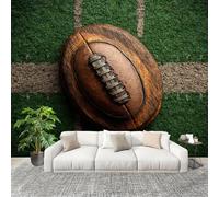 Papier Peint Intissé 3D Panoramique 400x280 cm ThèMe Du Rugby Sportif Papier Peint Photo Fresque Murale Décoration Murale Personnalisée, Vert Résistant à la Poussière, Poster Mural