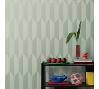 Livingwalls papier peint intissé à motif géométrique vert métallisé - papier peint graphique moderne 10,05 m x 0,53 m de COSMOPOLITAN - 790864