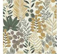 Rasch Papier peint intissé 465334 Floral beige/vert 53 x 1005 cm
