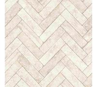 Rasch Factory V 499117 Papier peint intissé Blanc et gris avec motif chevrons et aspect pierre