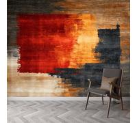 Papier peint intissé Abstrait Bois Rayures, fresque murale design Shabby Chic pour chambre et bureau - Papier peint panoramique facile à poser - décoration murale amovible 450 x 315 cm (L x H)