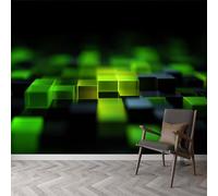 Papier peint intissé Abstrait Géométrie Carrés Clavier, fresque murale design Futurisme pour chambre bureau - Papier peint panoramique facile à poser - décoration murale amovible 300 x 210 cm (L x H)