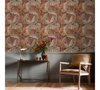 Papier peint intissé Ancanthus burnt imprimé feuillage orange L.1000 x l.52cm William Morris