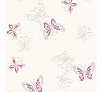 Papier peint intissé animaux 347651 34765-1 A.S. Création Happy Spring | Beige/Crème/Gris/Violet/Mauve | Rouleau (10,05 x 0,53 m) = 5,33 m²