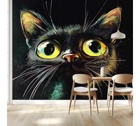 Papier peint intissé Animaux abstraits : chat 250x175 Cm Tissu non tissé Tableaux Muraux Tapisserie Photo Décoration Murale Salon Chambre98 x 68 inch
