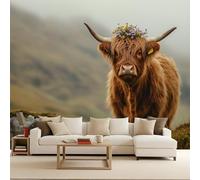 Papier peint intissé Animaux Bovins 200 x 140 cm XXL Muraux Tapisserie Photo Bovins Prairies Décoration Murale Salon Chambre Murales Panoramique Paysages naturels Couloir décoration Chambre d'enfants