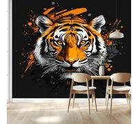 Papier peint intissé Animaux et tigres 350x256 Cm Tissu non tissé Tableaux Muraux Tapisserie Photo Décoration Murale Salon Chambre137 x 100 inch