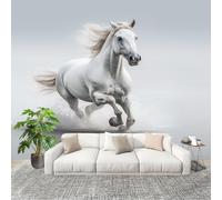 Papier Peint Intissé Animaux Hd Chevaux Poster Tableaux Photo Muraux Utilisé Pour Salon Chambre Chambre D'Enfant Blanc Anti-salissure Décoration Murale 350x256 cm