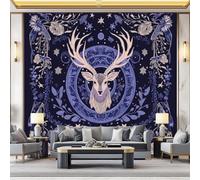 Papier Peint Intissé Art Nouveau Violet Cerf Fleurs 250 x 175 cm - Tapisserie Murale Décorative 3D, Papier Peint Panoramique Pour Salon Chambre Chambre D'Enfant Décoration Murale