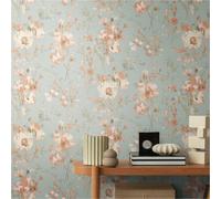 Livingwalls papier peint intissé à motif floral bleu, gris et rose - papier peint floral romantique 10,05 m x 0,53 m de COSMOPOLITAN - 790616