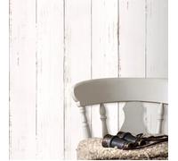 Papier peint intissé Bois effet lazure 1005 x 52cm Blanc