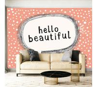 Papier Peint intissé Boîte de dialogue Pop Art à pois Tapisserie Mural Moderne 200 x 140 cm Papier Peint Photo Panoramique, pour Salon Cuisines Chambre Adulte EnfantCouleur orange